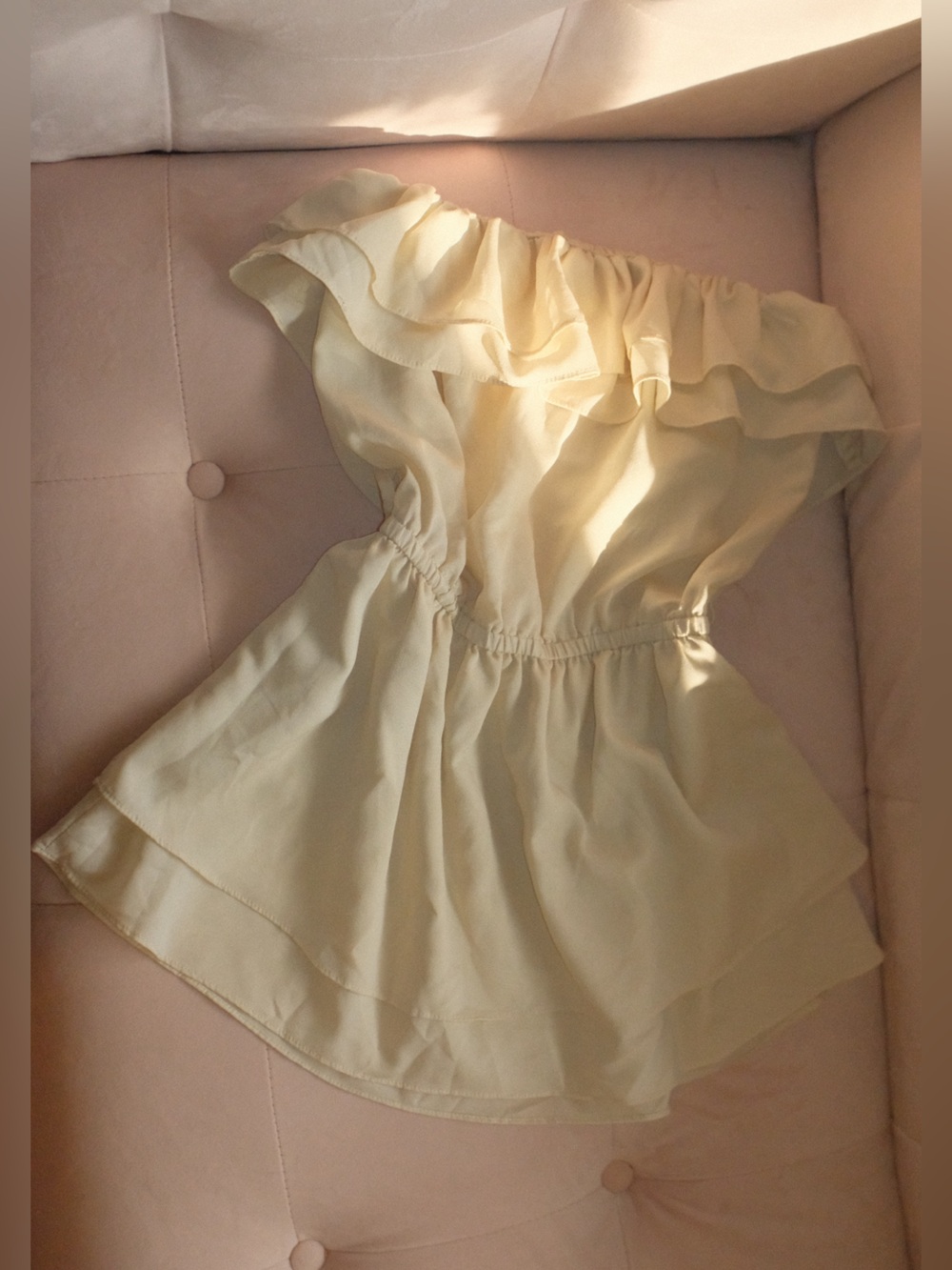 Light Yellow Women's Ruffled Skirt